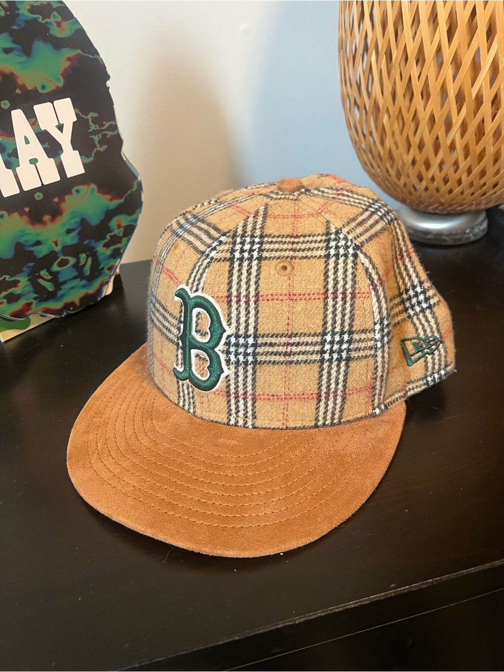 New Era 59Fifty Boston Red Socks Suede Burberry Plaid Fitted Hat